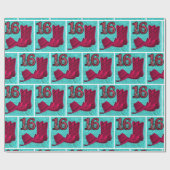 Westerne Cowgirl Sweet!6 Boots en Pet Cadeaupapier (Vlak)