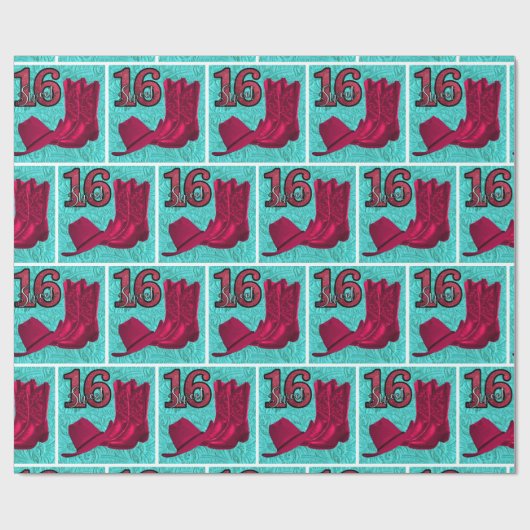 Westerne Cowgirl Sweet!6 Boots en Pet Cadeaupapier (Vlak)