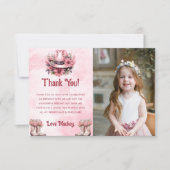 Westerne Cowgirl Verjaardagsfeestfoto Bedankkaart (Voorkant)