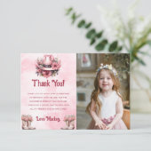 Westerne Cowgirl Verjaardagsfeestfoto Bedankkaart (Staand voorkant)