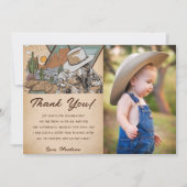 Westerne Cowgirl Verjaardagsfeestje Dank je kaart (Voorkant)