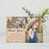 Westerne Cowgirl Verjaardagsfeestje Dank je kaart (Staand voorkant)