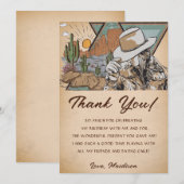 Westerne Cowgirl Verjaardagsfeestje Dank je kaart (Voorkant / Achterkant)