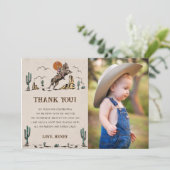 Westerne Cowgirl Verjaardagsfeestje Dank je kaart (Staand voorkant)