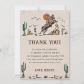 Westerne Cowgirl Verjaardagsfeestje Dank je kaart (Voorkant)