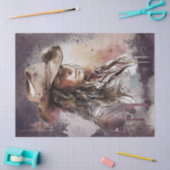 Westerne Cowgirl Waterverf-ontkoppeling Tissuepapier (Craft)