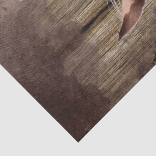 Westerne Cowgirl Waterverf-ontkoppeling Tissuepapier (Detail)