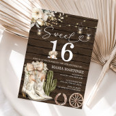 Westerne Cowgirl Witte Laarzen Hout Sweet 16 Verja Kaart
