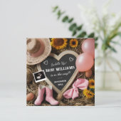 Westerne Cowgirl zwangerschapsaankondiging Kaart (Staand voorkant)