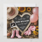 Westerne Cowgirl zwangerschapsaankondiging Kaart (Voorkant)