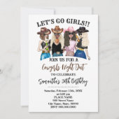 Westerne Cowgirls Lets Go Meisjes Verjaardag Kaart (Voorkant)