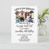 Westerne Cowgirls Lets Go Meisjes Verjaardag Kaart (Staand voorkant)