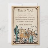 Westerne Cowgrirl Verjaardagsfeestje Dank je kaart (Voorkant)