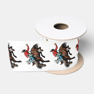 Westerne Craft Floral Gift Ribbon Bronc Rider Satijnen Lint