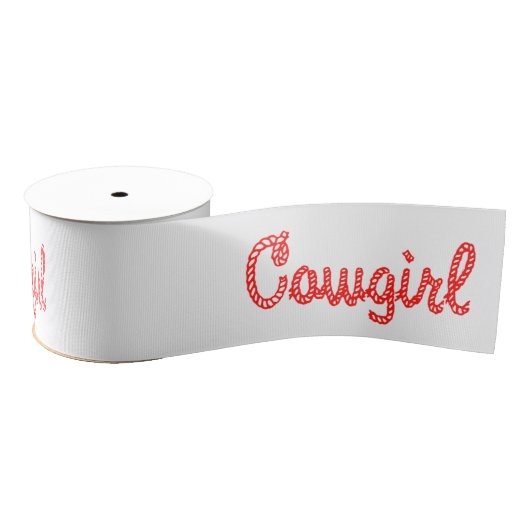 Westerne Craft Floral Gift Ribbon Cowgirl Tekst Grosgrain Lint (Spoel)