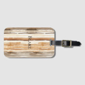 Westerne Crème Bruine Strepen Bagagelabel (Voorkant (horizontaal))