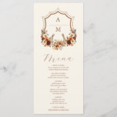 Westerne Crest Country Bohemian Bloemen Wedding Me Menu (Achterkant)