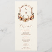 Westerne Crest Country Bohemian Bloemen Wedding Me Menu (Voorkant)