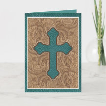 Westerne Cross Leather Print Tan Blauwgroen vakant