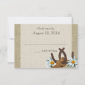 Westerne Daisies en Hoefijzers Reageren RSVP Kaartje (Voorkant)