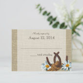 Westerne Daisies en Hoefijzers Reageren RSVP Kaartje (Staand voorkant)