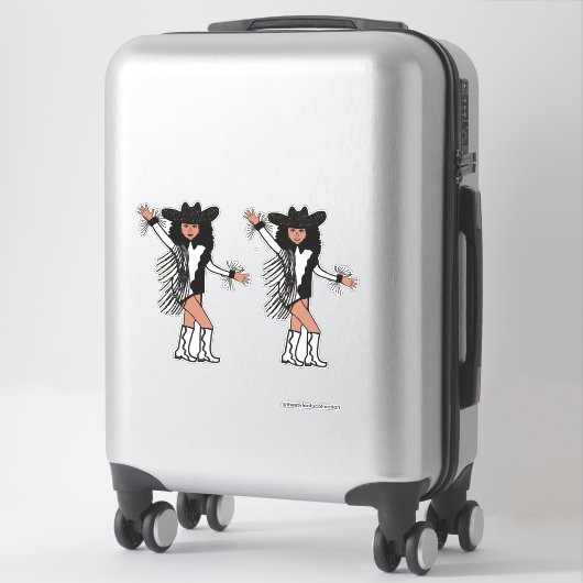 Westerne Danser Zwart Wit Fringe #2 Sticker (Koffer)