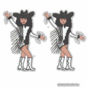 Westerne Danser Zwart Wit Fringe #2 Sticker (Voorkant)