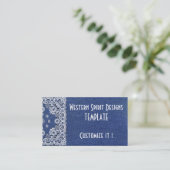 Westerne Dark Blue Denim Biz-kaarten Visitekaartje (Staand voorkant)