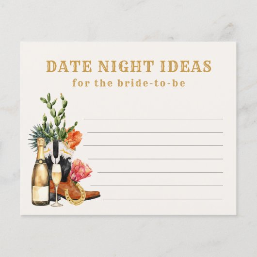 Westerne datum nacht ideeën Kaart (Voorkant)