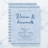 Westerne Denim en Diamonds 30ste verjaardagsfeest Kaart