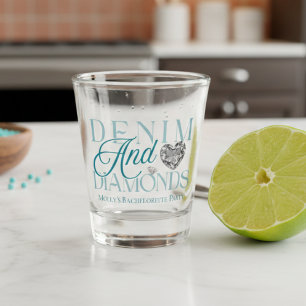 Westerne Denim en Diamonds Bachelorette Shot Glas