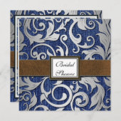 Westerne Denim & Leather Bridal Shower-uitnodiging Kaart (Voorkant / Achterkant)