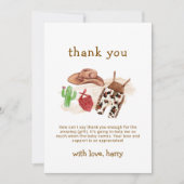 Westerne Desert Cactus Cowboy Baby shower Bedankkaart (Voorkant)