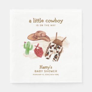 Westerne Desert Cactus Cowboy Baby shower Servet