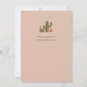 Westerne Desert Cactus Howdy Baby shower Kaart (Achterkant)