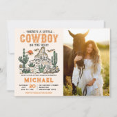 Westerne  Desert Cowboy Baby shower Foto Kaart (Voorkant)