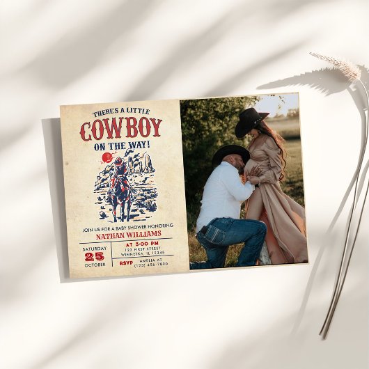 Westerne  Desert Cowboy Baby shower Foto Kaart
