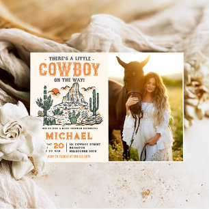 Westerne Desert Cowboy Baby shower Foto Kaart