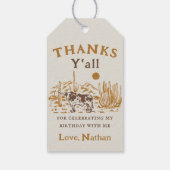 Westerne Desert Cowboy Verjaardag Cadeau Labels Cadeaulabel (Achterkant)