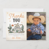 Westerne  Desert Cowboy Verjaardagsfoto Bedankkaart (Voorkant)