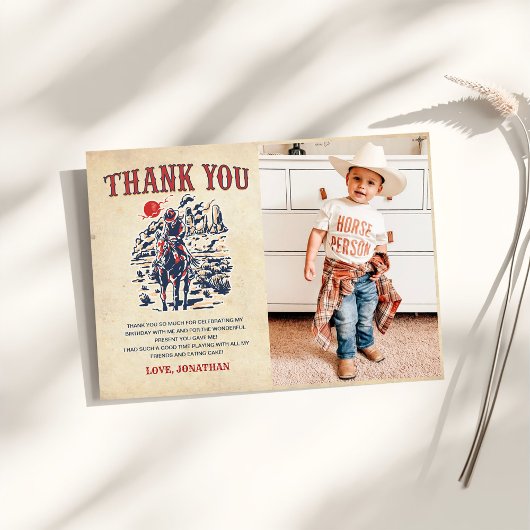 Westerne  Desert Rodeo Verjaardagsfoto Bedankkaart