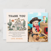 Westerne  Desert Rodeo Verjaardagsfoto Bedankkaart (Voorkant)