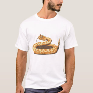 Westerne Diamondback ratelslang opgerold WPA Art T-shirt