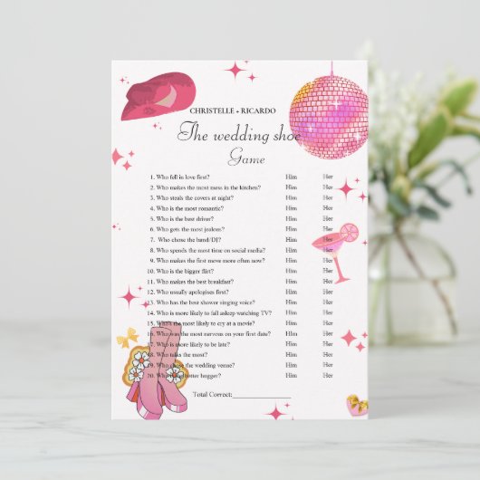 Westerne Disco Bruiloft schoen spel partij spel Ka Aankondiging (Staand voorkant)