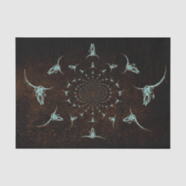 Westerne  donkerbruine Blauwgroen textuur Bull Sku Tissuepapier