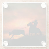 Westerne Drink Cowboy Land Glazen Onderzetter (Achterkant)