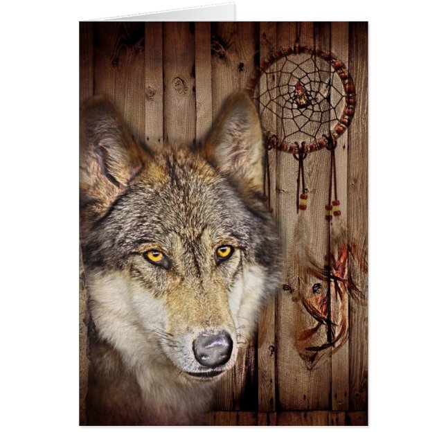 Westerne droomvanger amerikaanse indianenwolf (Voorkant)