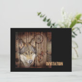 Westerne droomvanger amerikaanse indianenwolf kaart (Staand voorkant)