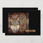 Westerne droomvanger amerikaanse indianenwolf kaart (Voorkant / Achterkant)