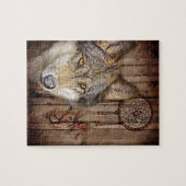 Westerne droomvanger amerikaanse indianenwolf legpuzzel (Horizontaal)